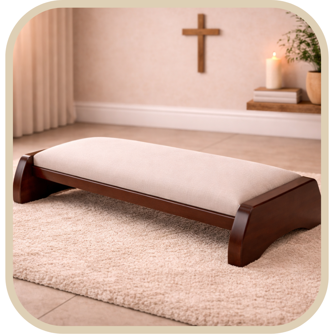 Inginocchiatoio in Legno Massello Suede Beige®