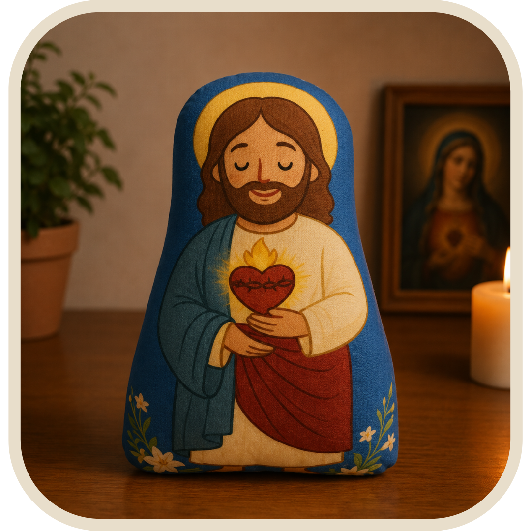 Cuscino per Bambini Sacro Cuore di Gesù in Cotone 30cm®