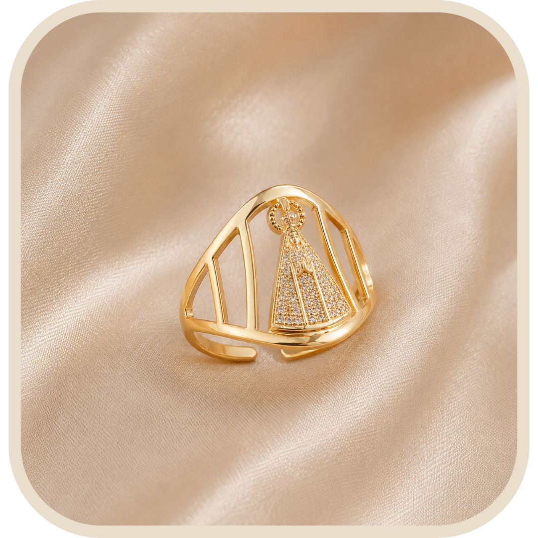 Anello Nostra Signora Aparecida Regolabile Placcato Oro 18K®