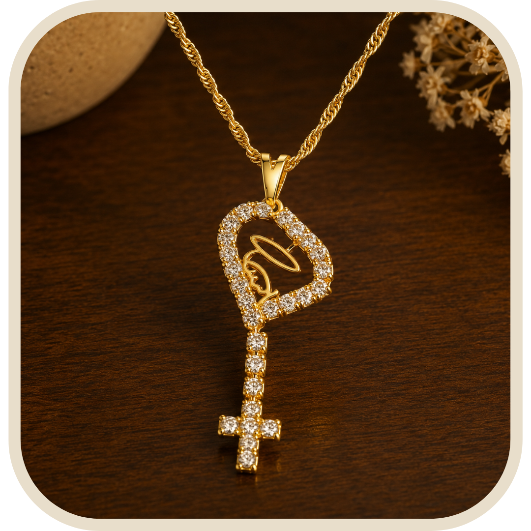Collana Nostra Signora Placcata con Cristalli®