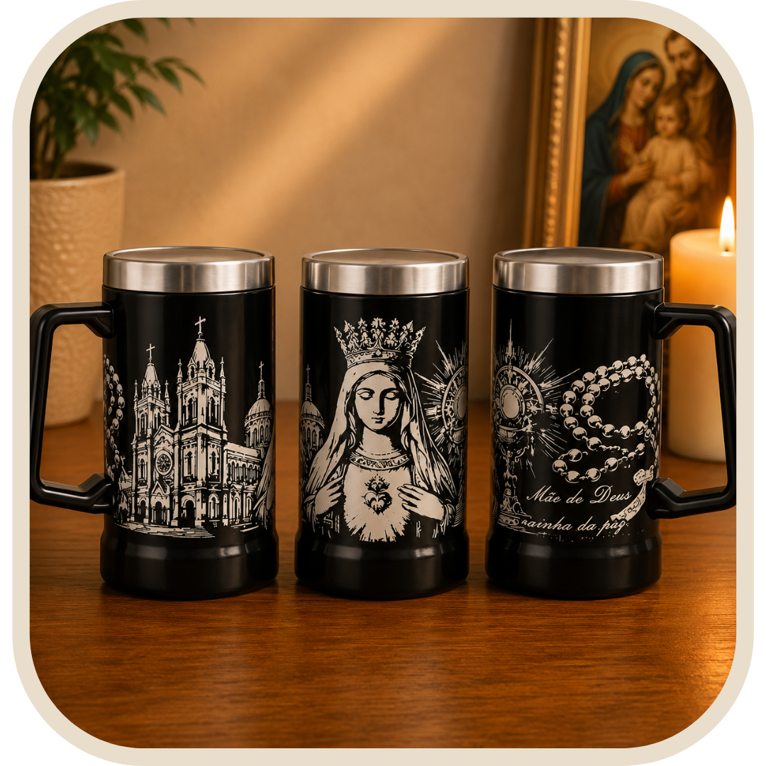 Bicchiere Termico Nostra Signora Aparecida con Cannuccia 1200ml®