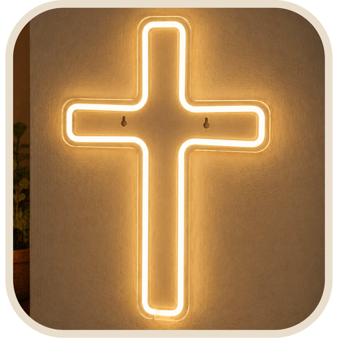 Crocifisso da Parete Moderno con Illuminazione LED 40cm®