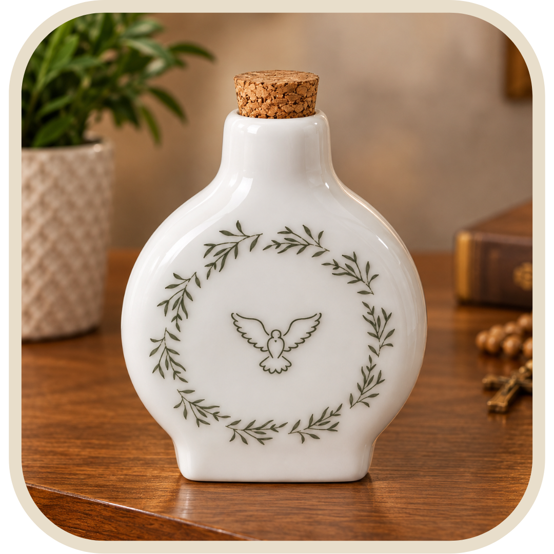 Boccetta per Acqua Santa Divino Spirito Santo in Porcellana®