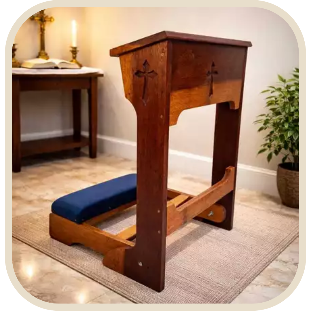 Inginocchiatoio Pieghevole in Legno di Cedro con Cassetto®