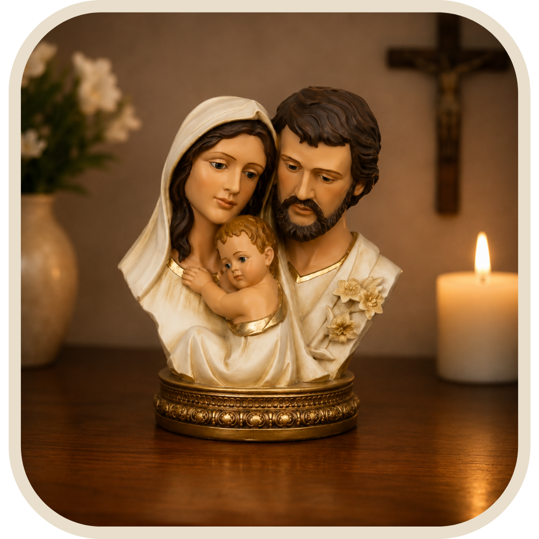 Statua Busto Sacra Famiglia Barocco 23cm in Resina®