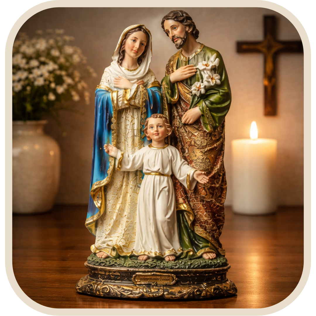 Statua Sacra Famiglia Dettagliata in Resina 30cm®