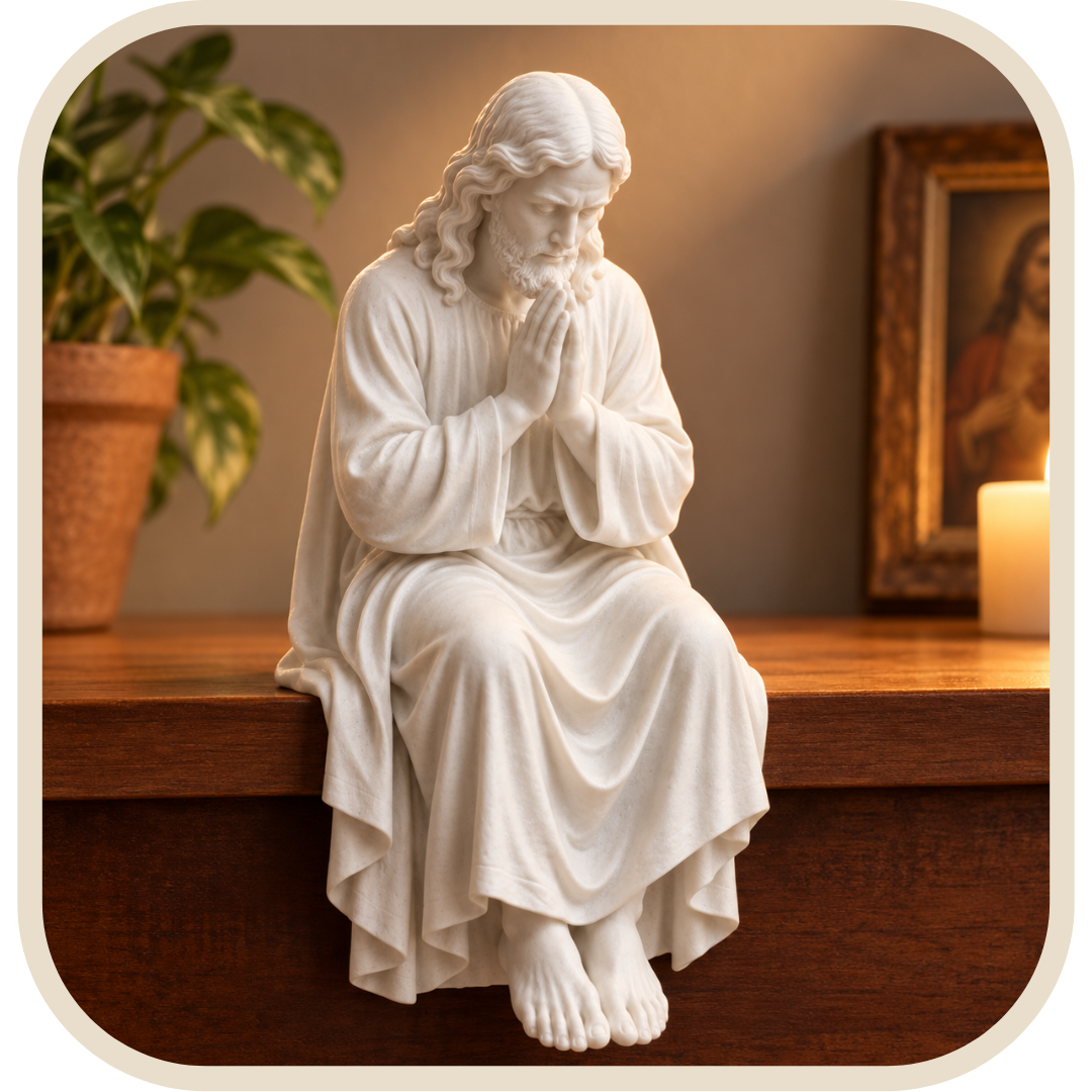 Statua Gesù Cristo in Preghiera 15cm - Borda Santa®