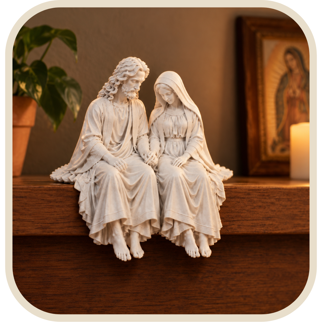 Statua Gesù e Maria Mano nella Mano 15cm - Borda Santa®