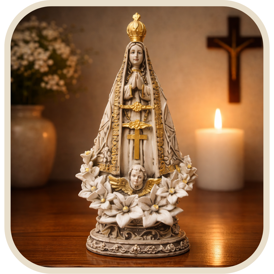 Statua Nostra Signora Aparecida Effetto Marmo 21cm®