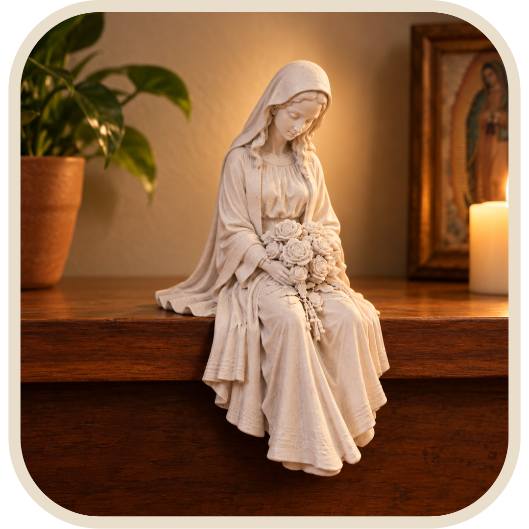 Statua Madonna con Rose 15cm - Borda Santa®