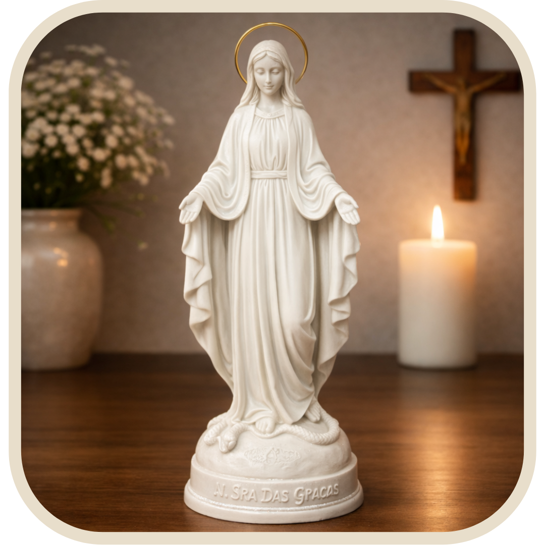 Statua Nostra Signora delle Grazie in Resina con Aureola 20cm®