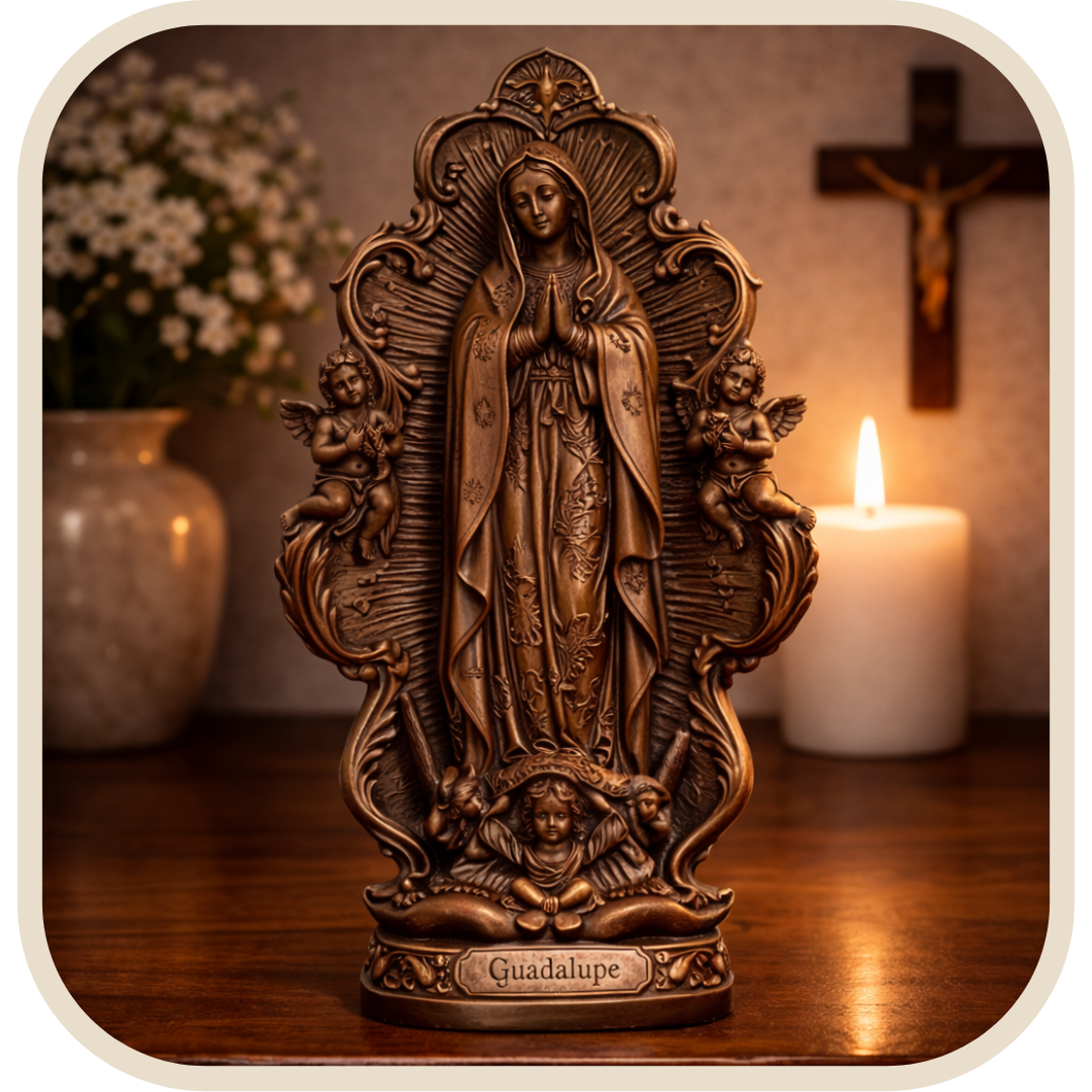 Statua Nostra Signora di Guadalupe 20cm in Resina Color Legno®
