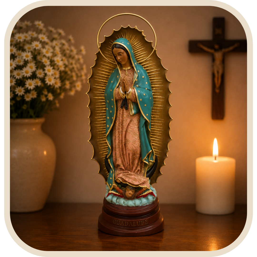 Statua Nostra Signora di Guadalupe con Aureola 35cm in Resina®