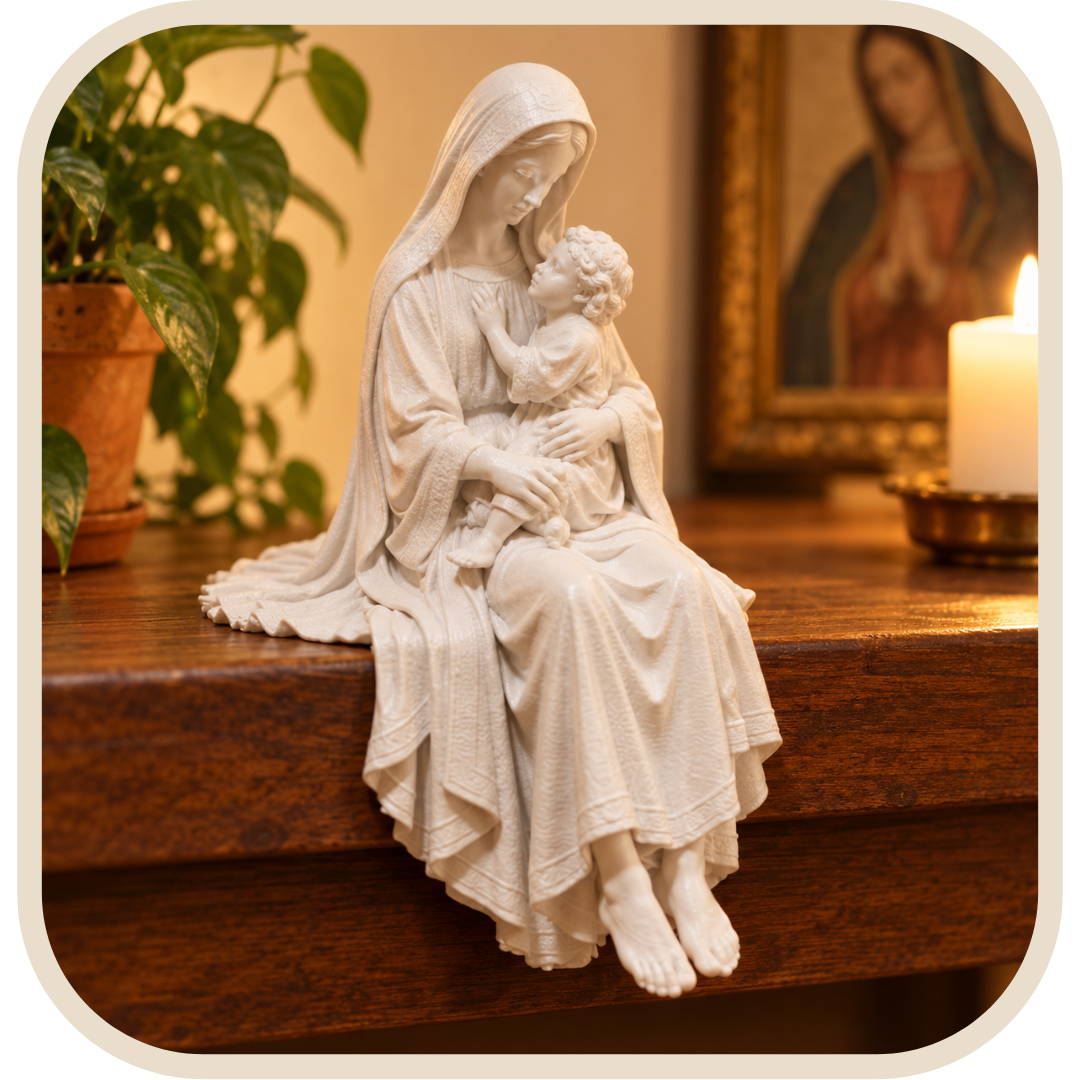 Statua Madonna e Gesù Bambino 15cm - Borda Santa®