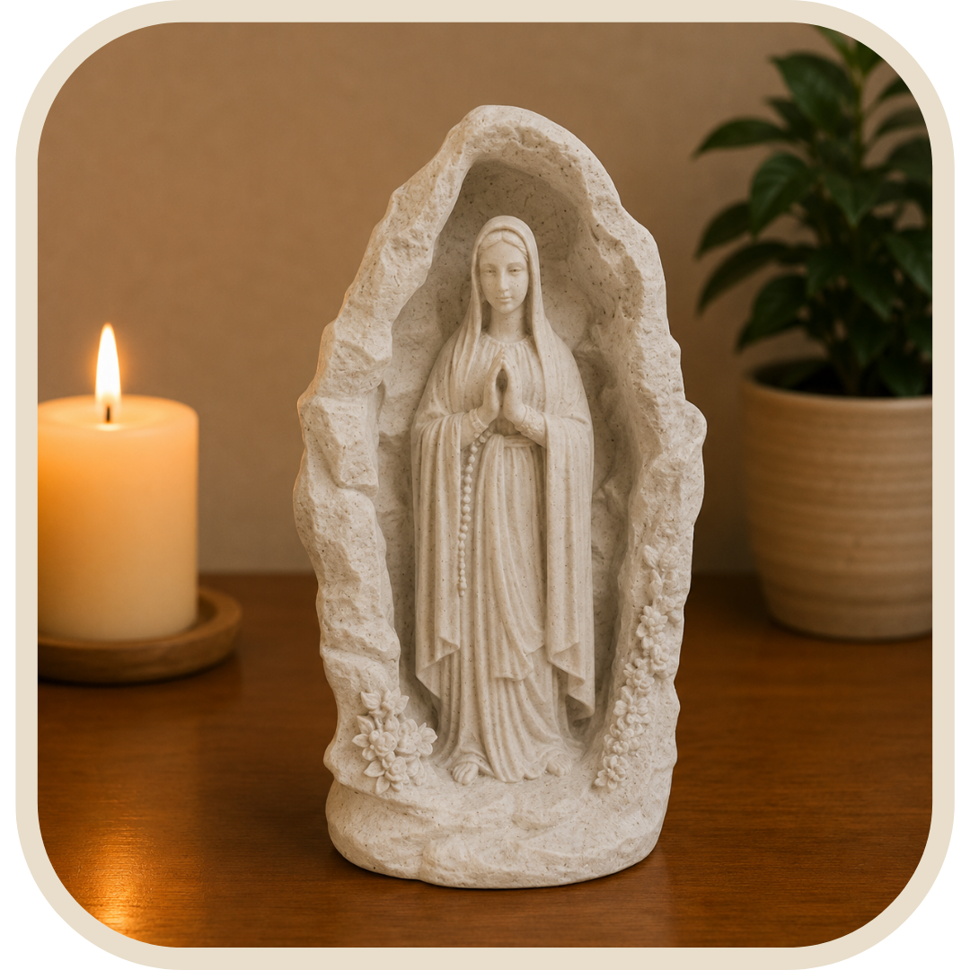 Statua Nostra Signora nella Grotta Effetto Marmo 20cm®