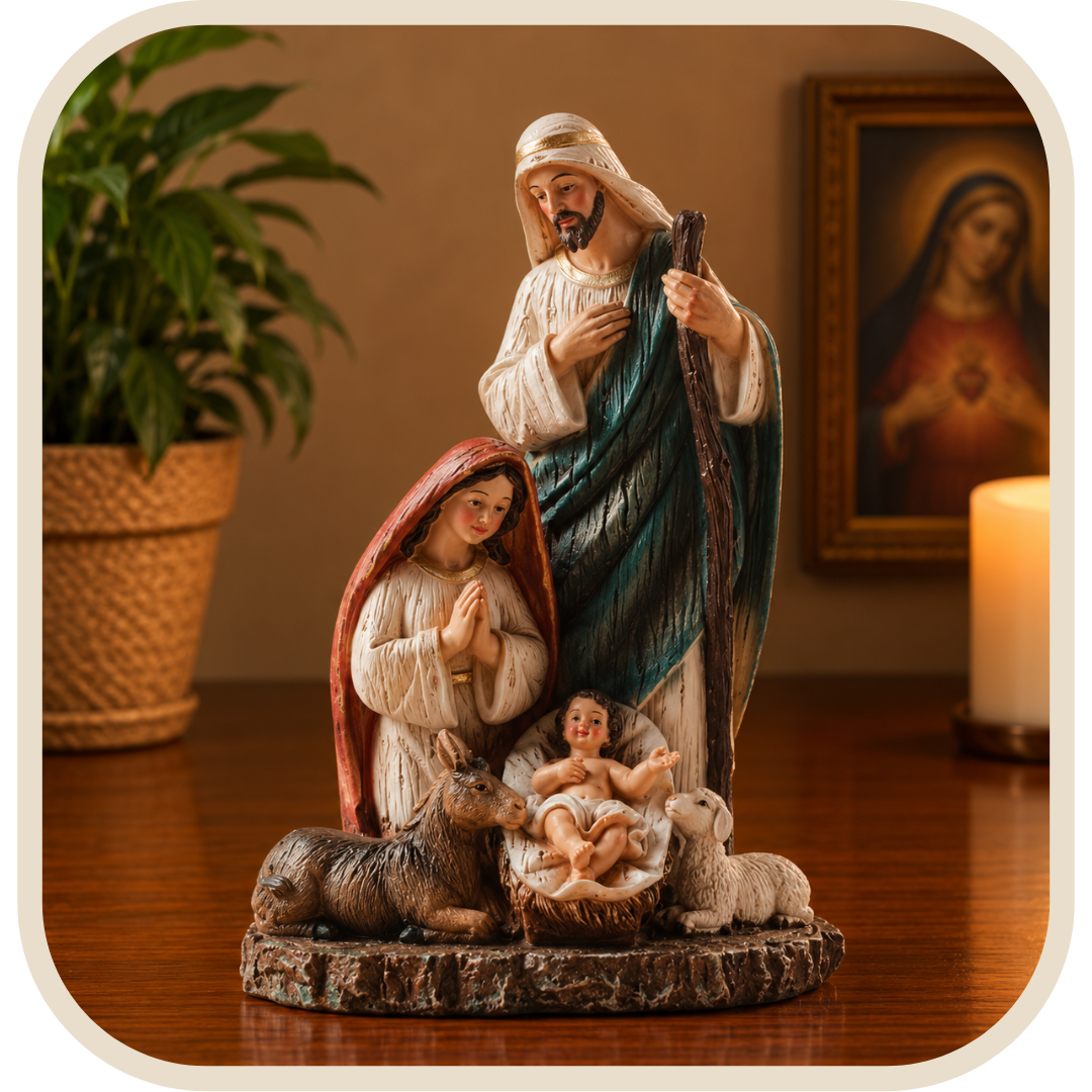 Statua Presepe Sacra Famiglia 20cm in Resina®