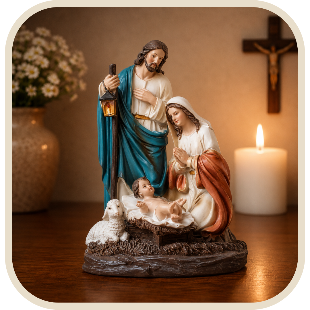 Statua Presepe Sacra Famiglia 20cm in Resina®