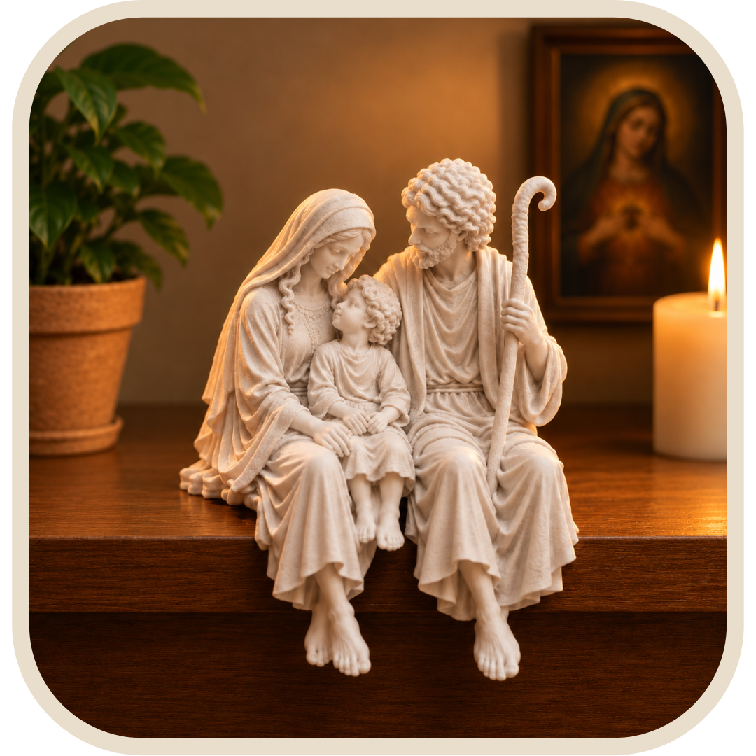 Statua Sacra Famiglia Affetto 15cm - Borda Santa®