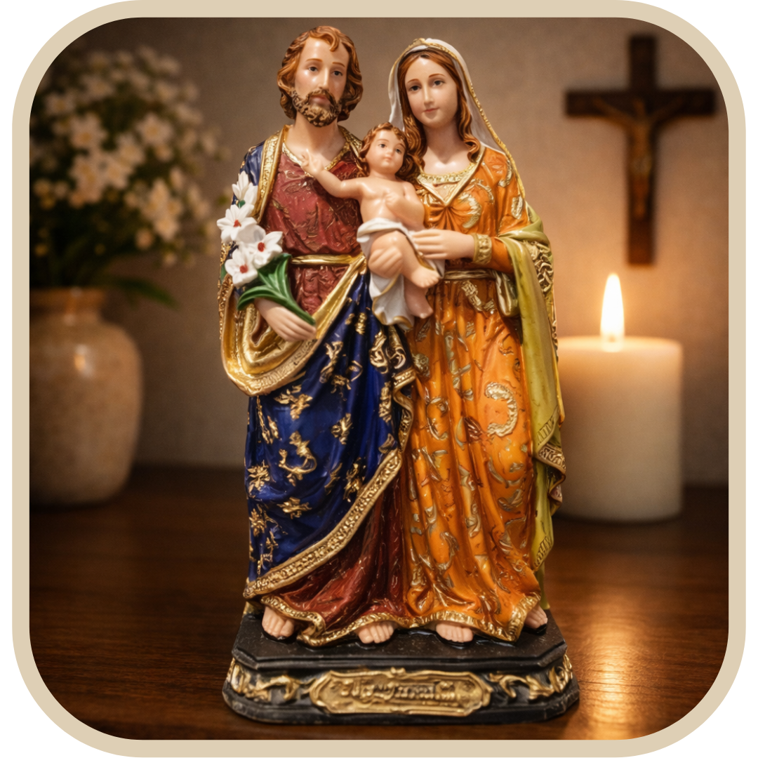 Statua Sacra Famiglia con Manto Dettagliato 20cm®
