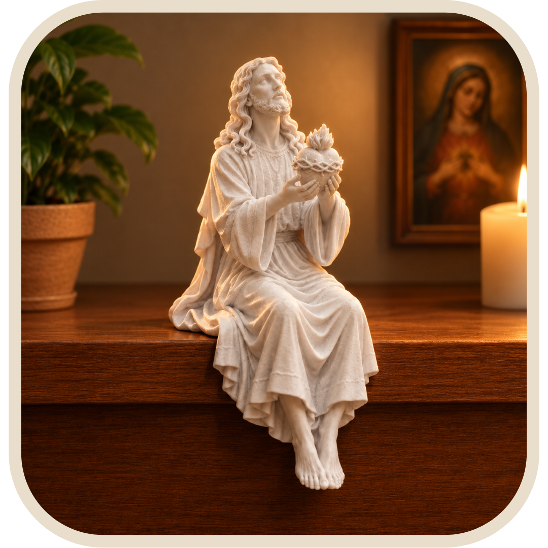 Statua Sacro Cuore di Gesù 15cm - Borda Santa®