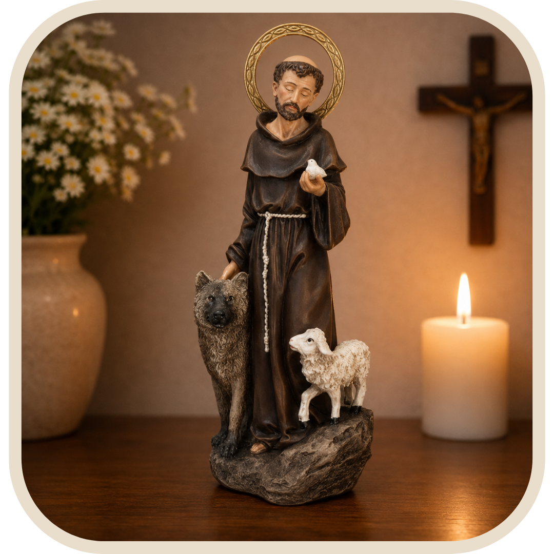 Statua San Francesco d'Assisi 25cm in Resina®