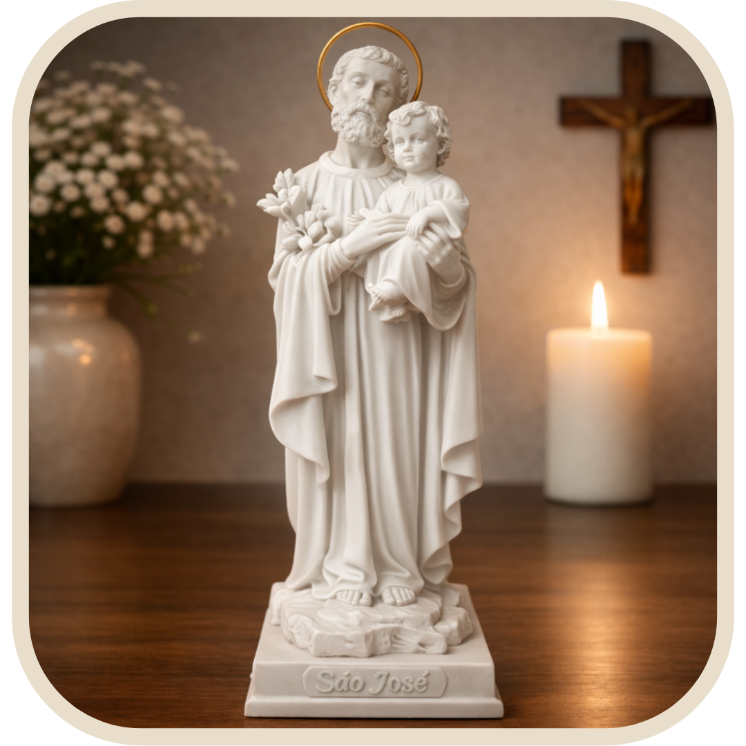 Statua San Giuseppe in Resina con Aureola 20cm®