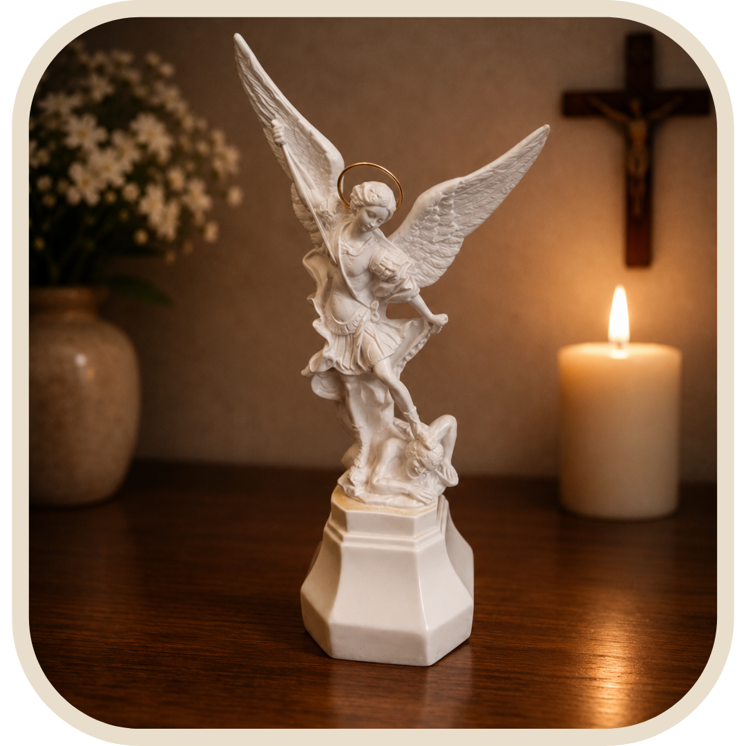 Statua San Michele Arcangelo 20cm in Polvere di Marmo®