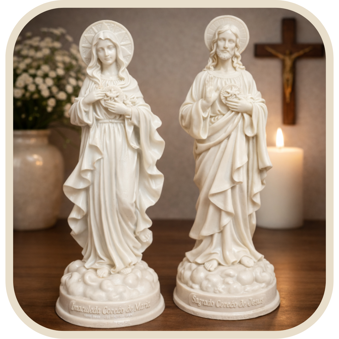 Statue Sacro Cuore di Gesù e di Maria in Resina 20cm®
