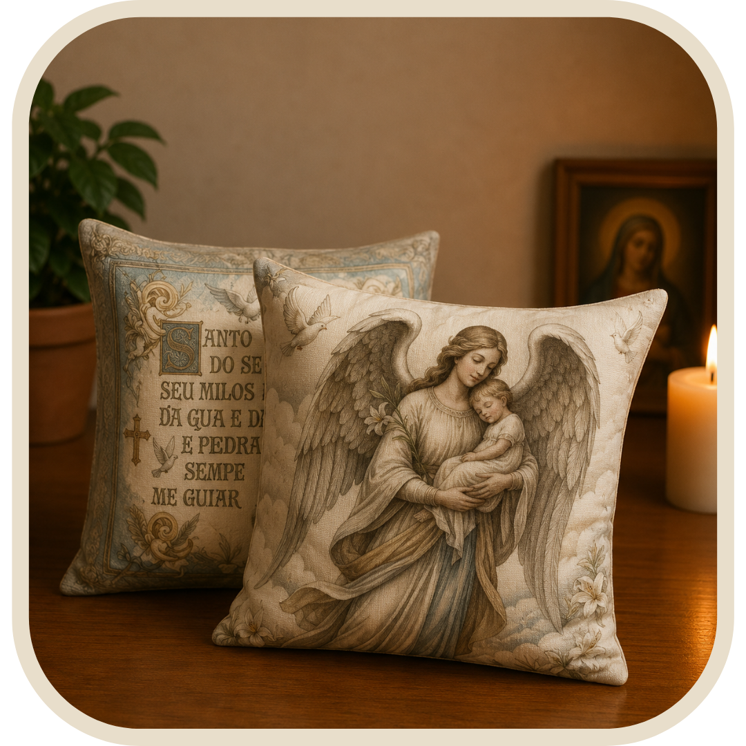 Kit 2 Federe Cuscino Angelo Custode in Cotone 45x45cm®