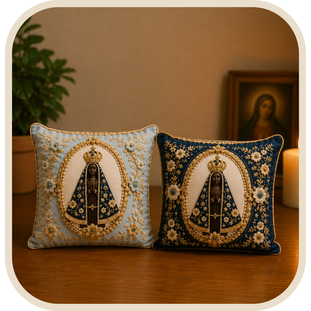 Kit 2 Federe Cuscino Nostra Signora Aparecida in Cotone 45x45cm®