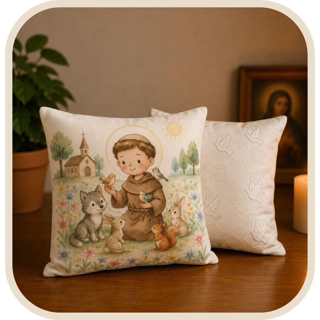 Kit 2 Federe Cuscino San Francesco d'Assisi in Cotone 45x45cm®