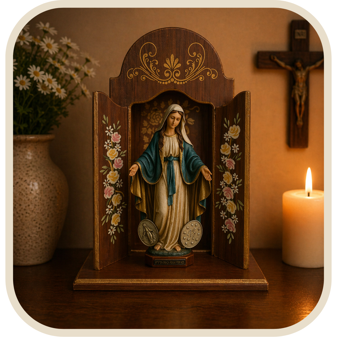 Kit Cappella + Statua Nostra Signora delle Grazie con Medaglia 20cm®