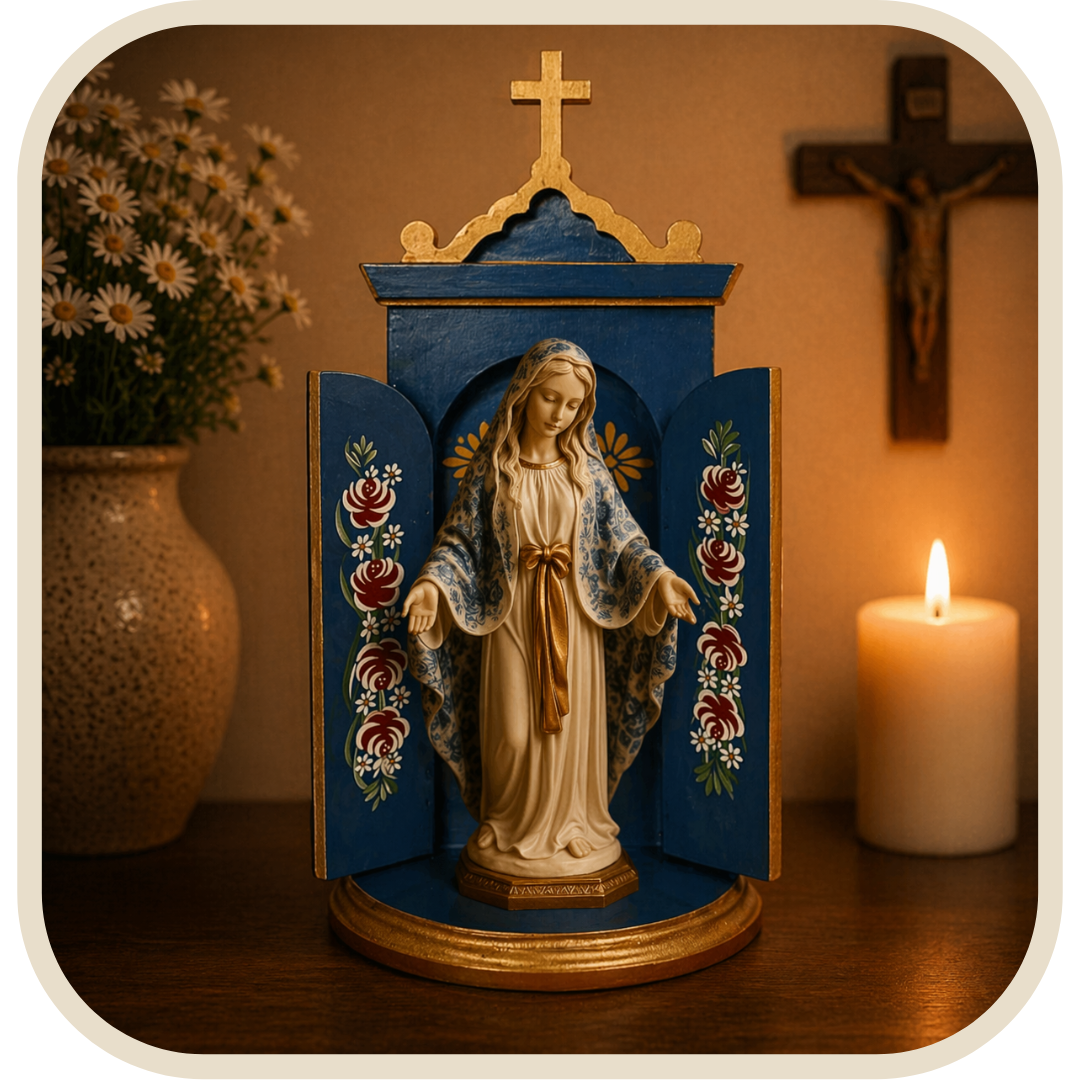 Kit Cappella + Statua Nostra Signora delle Grazie Floreale 40cm®