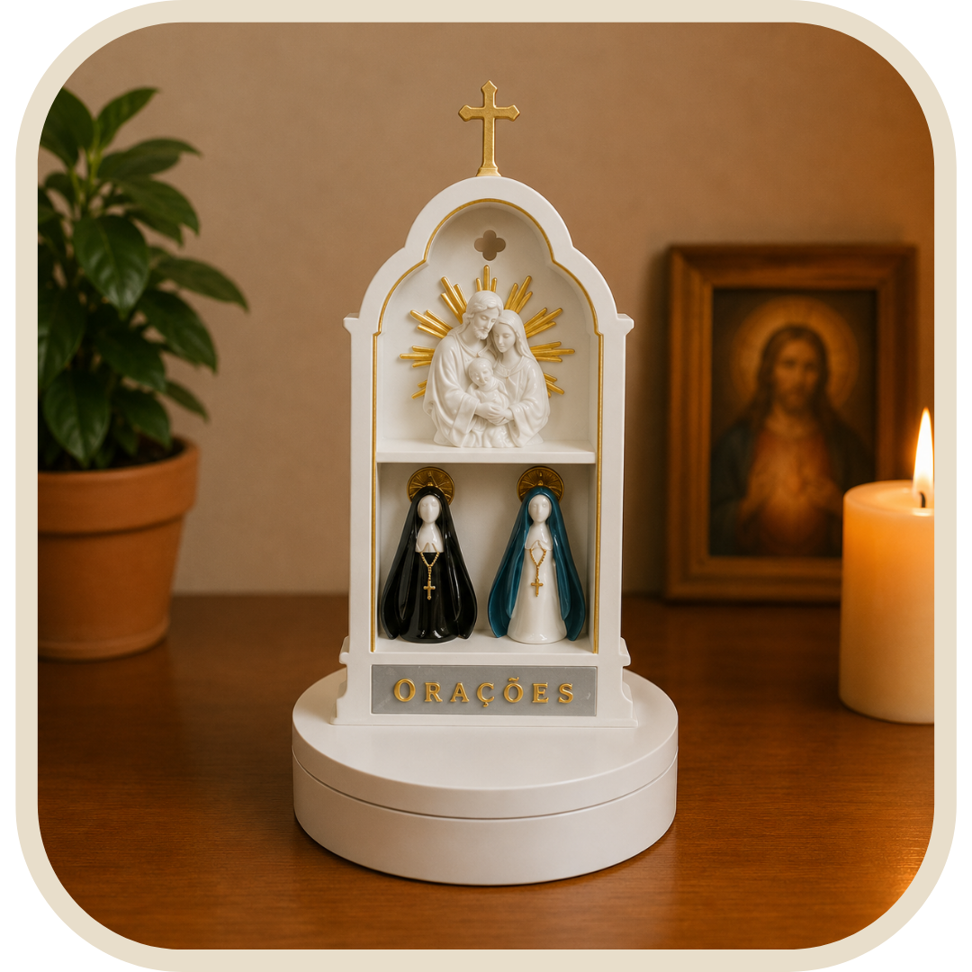 Mini Oratorio Sacra Famiglia, Santa Rita e Nostra Signora Aparecida 25cm®