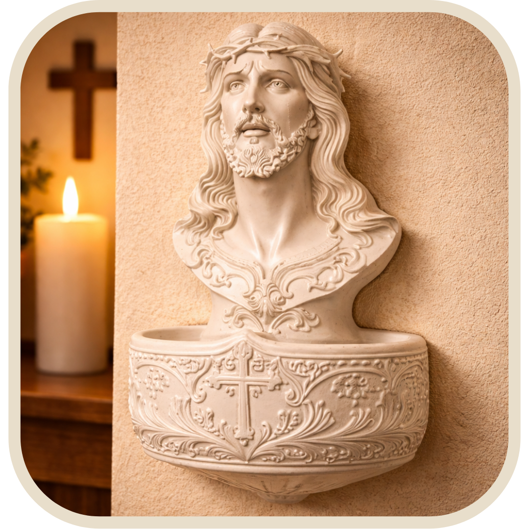 Acquasantiera Gesù Misericordioso Dettagliata®