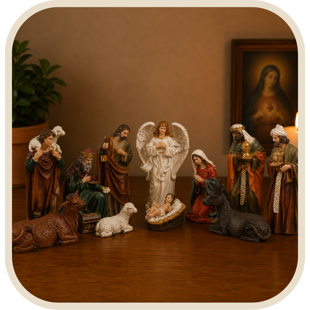Presepe Completo 20cm con 11 Pezzi in Resina®