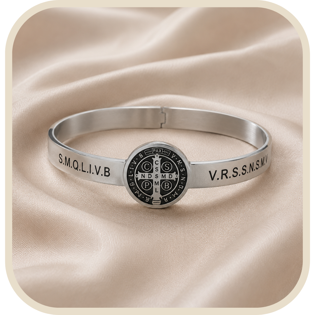 Bracciale Medaglia di San Benedetto in Acciaio Inox Chirurgico Anallergico®