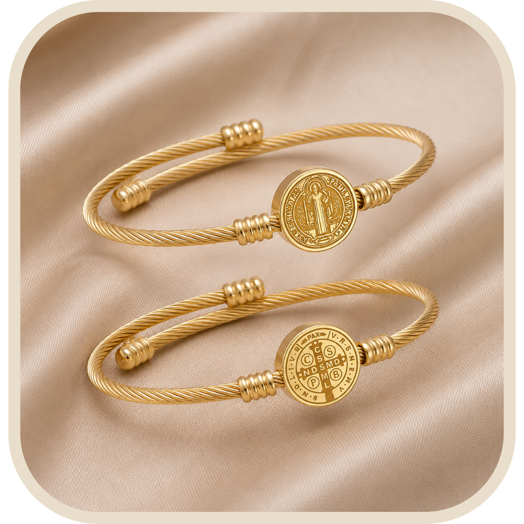 Bracciale San Benedetto Dorato in Acciaio Inox Chirurgico Anallergico®